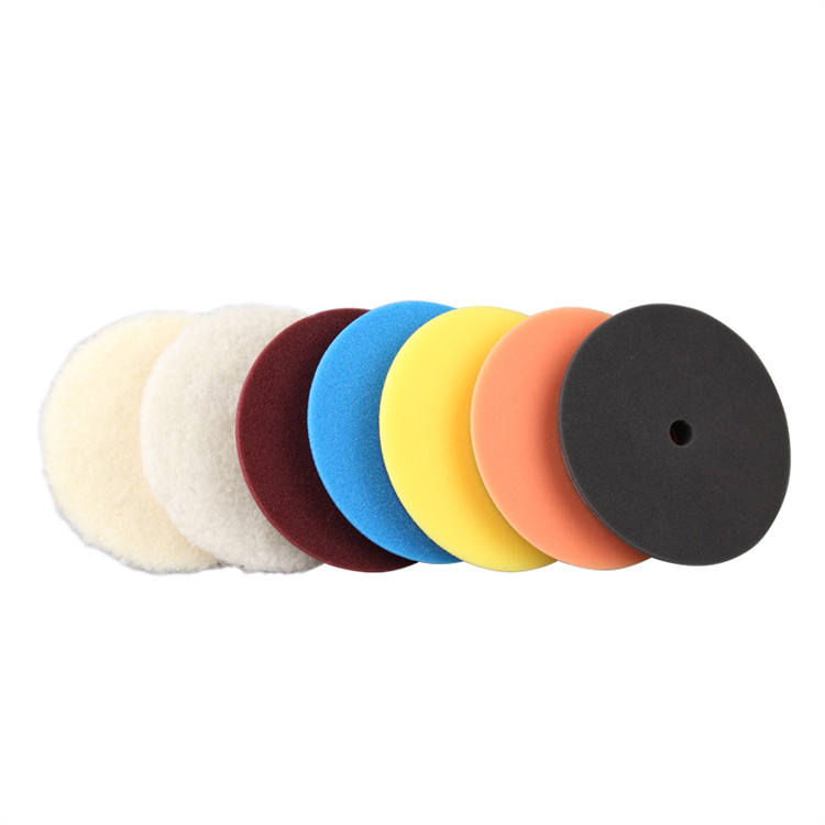 North Wolf DA Foam DA Wool Buffing & Cutting -Polishing-Finishing Auto Detailing Sponge Pads 7pieces per set one step